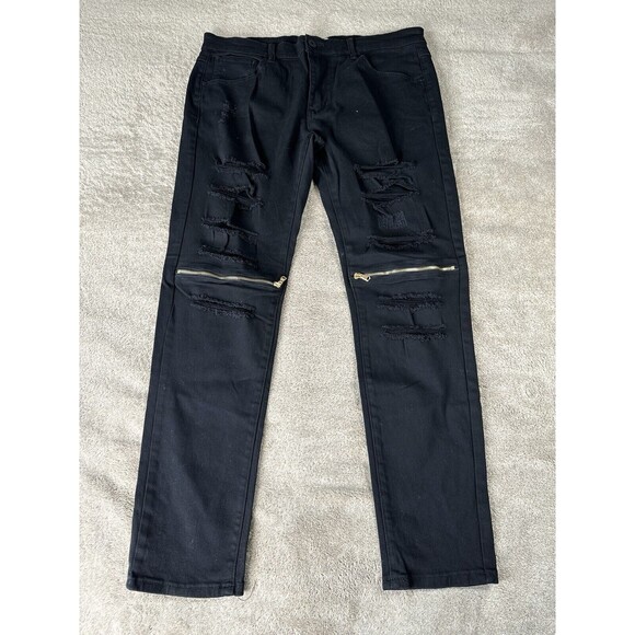 Fashion Nova Mens Black Jean’s Size 38x31 - Picture 5 of 13